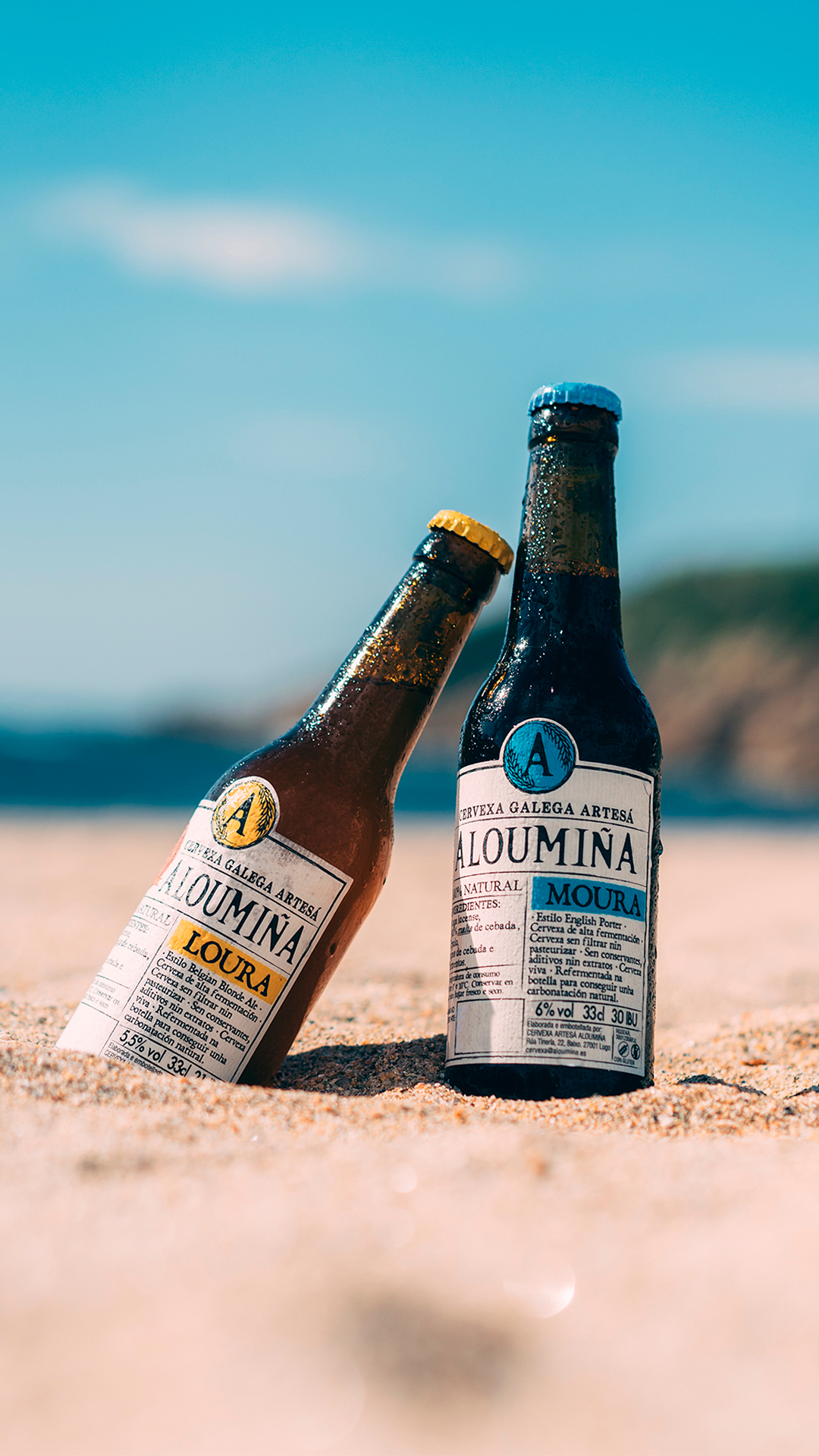 Cervexas Aloumiña na praia